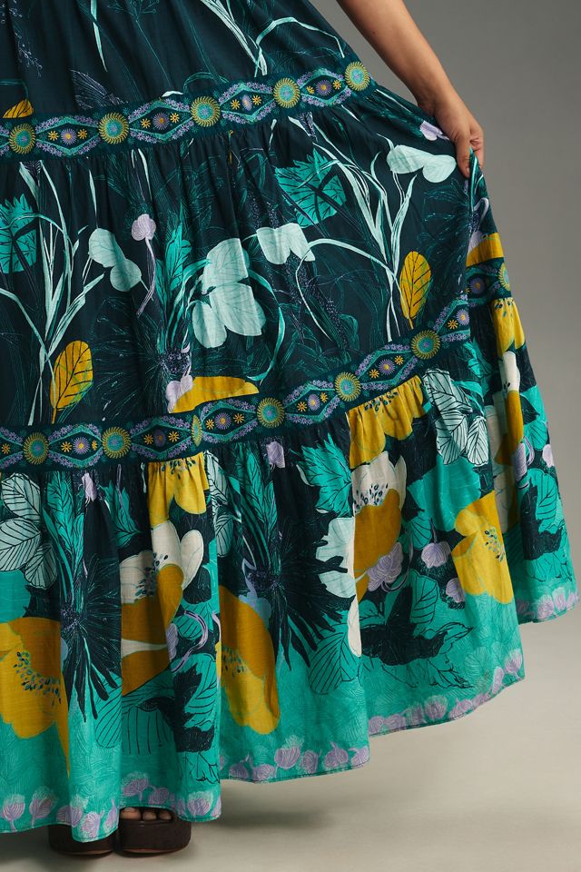 By Anthropologie Square-Neck Embellished Midi Dress #7