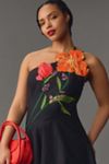 Yukiko Noritake Asymmetrical Floral Midi Dress