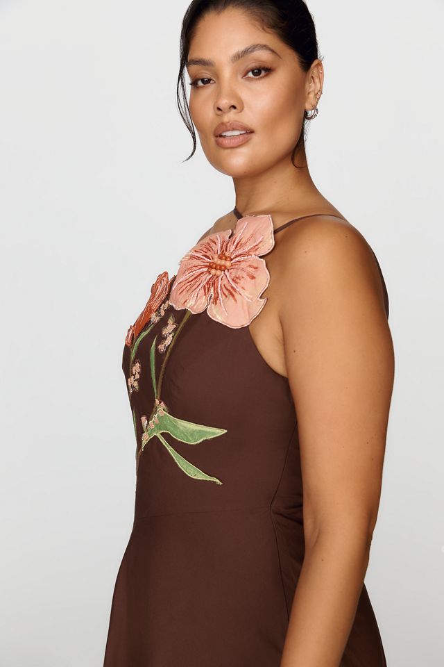 Yukiko Noritake x Anthropologie Asymmetric Floral Midi Dress #8