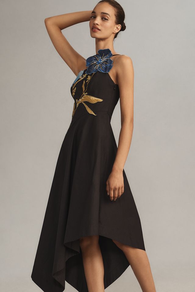 Yukiko Noritake x Anthropologie Asymmetric Floral Midi Dress #3