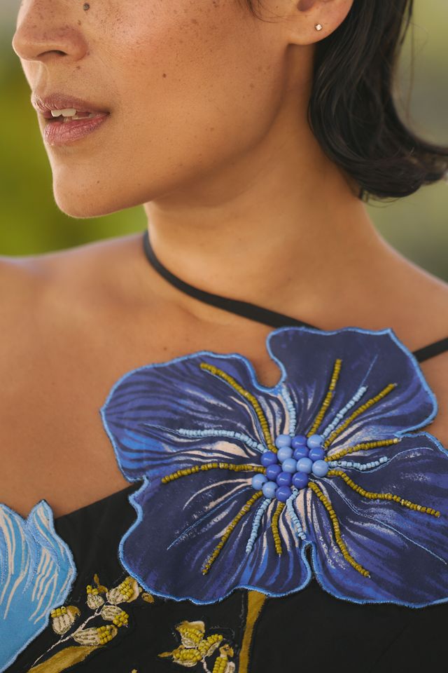 Yukiko Noritake x Anthropologie Asymmetrical Floral Midi