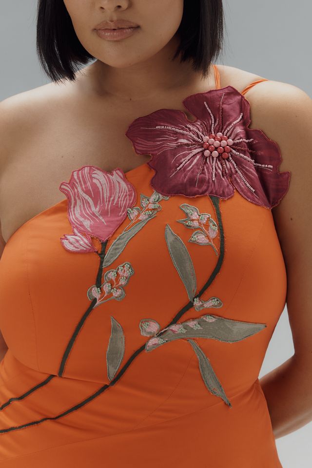Yukiko Noritake x Anthropologie Asymmetrical Floral Midi