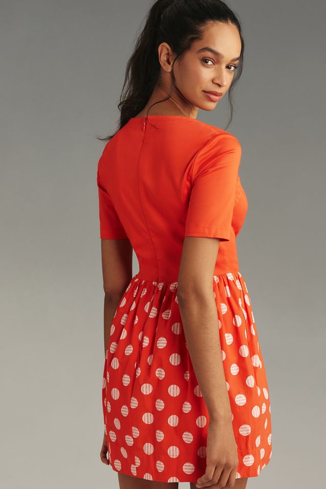 Maeve Short-Sleeve Square-Neck Mini Dress #1