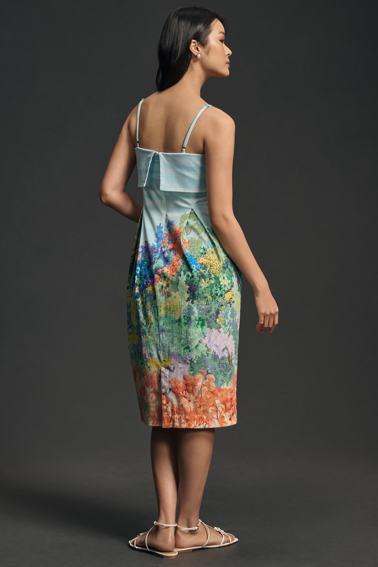 By Anthropologie Sleeveless Foldover Knee-Length Dress