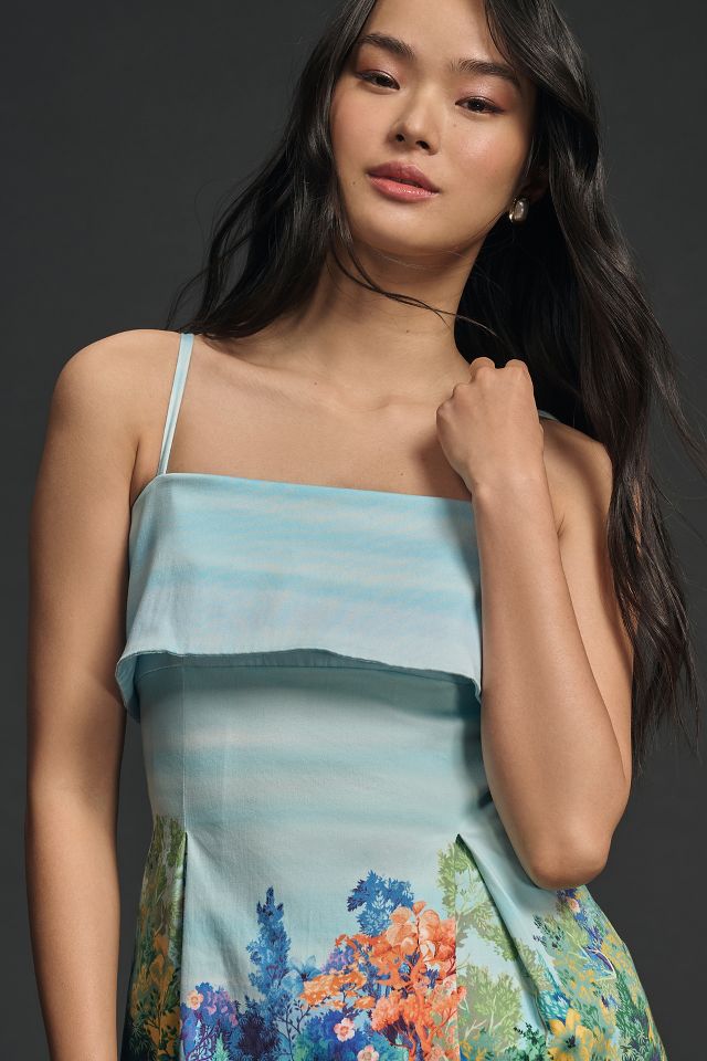 By Anthropologie Sleeveless Foldover Knee-Length Dress #2