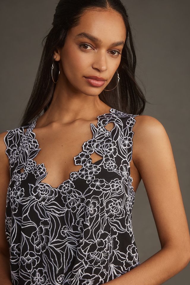 By Anthropologie V-Neck Floral Sleeveless Shift Dress #2