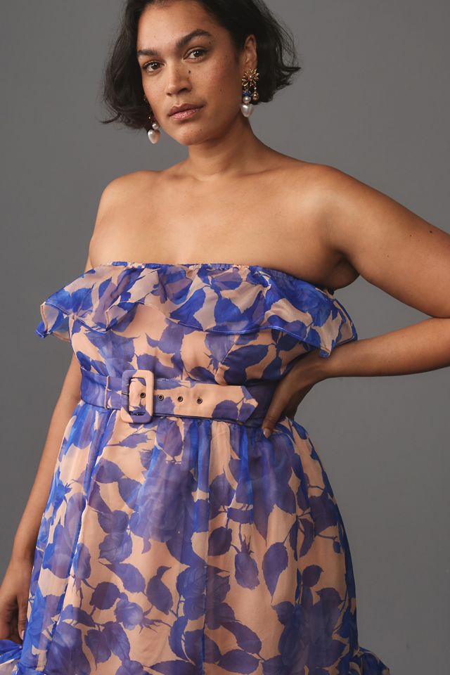 By Anthropologie Strapless Tiered Maxi Dress #3