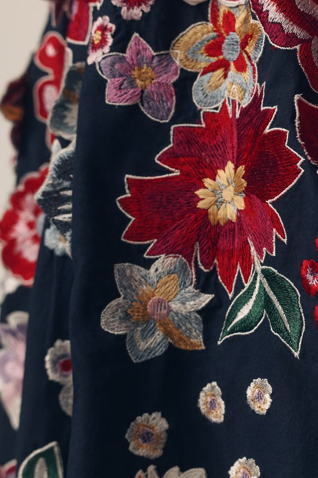 By Anthropologie Sleeveless 3D Floral Babydoll Mini Dress #5