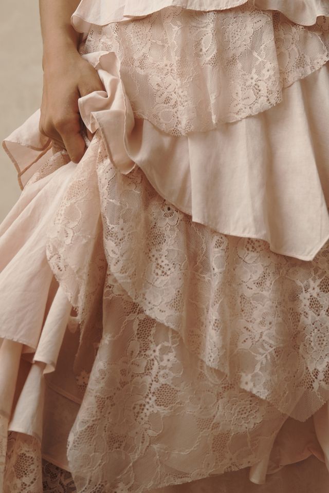 By Anthropologie Square-Neck Ruffle Midi Dress #4