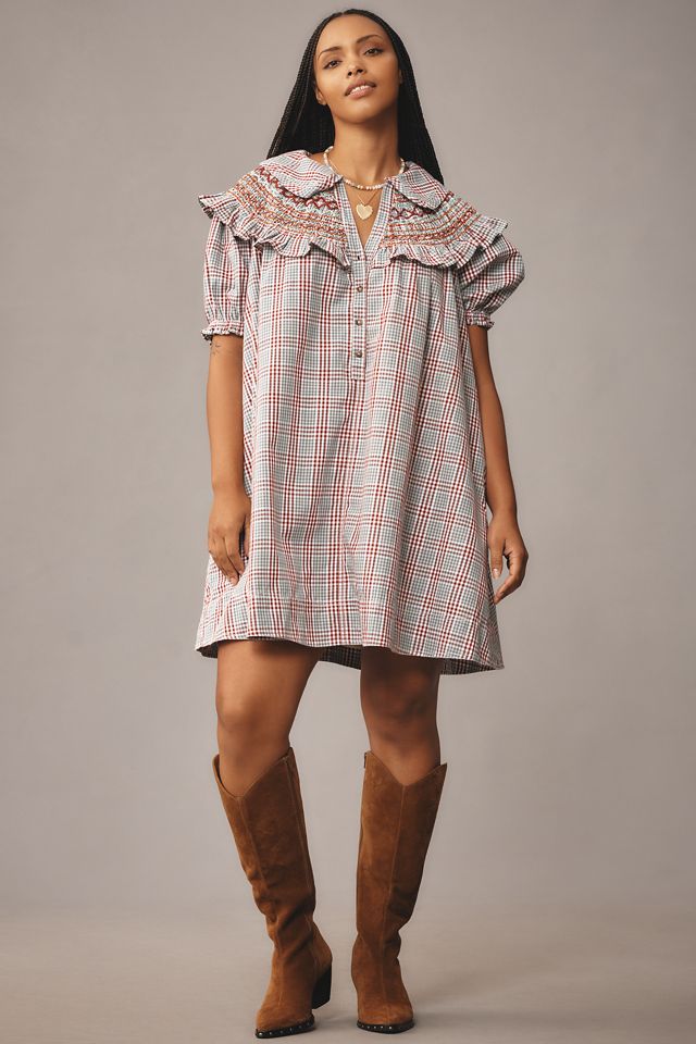 Pilcro Short-Sleeve V-Neck Smocked Babydoll Mini Dress #7