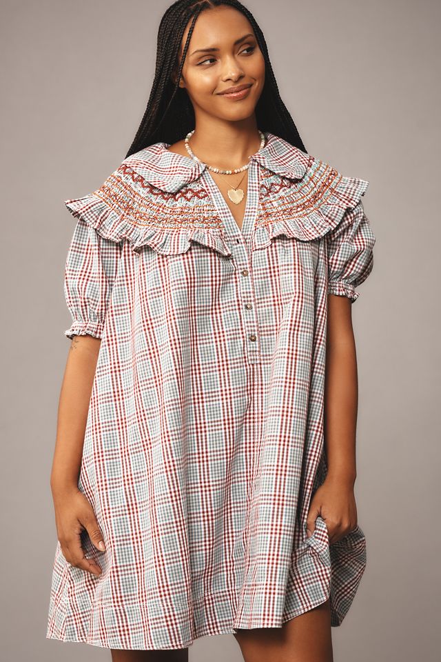 Pilcro Short-Sleeve V-Neck Smocked Babydoll Mini Dress #4