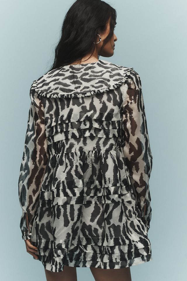 Robe Mini Transparente à Col et Manches Longues Maeve #2