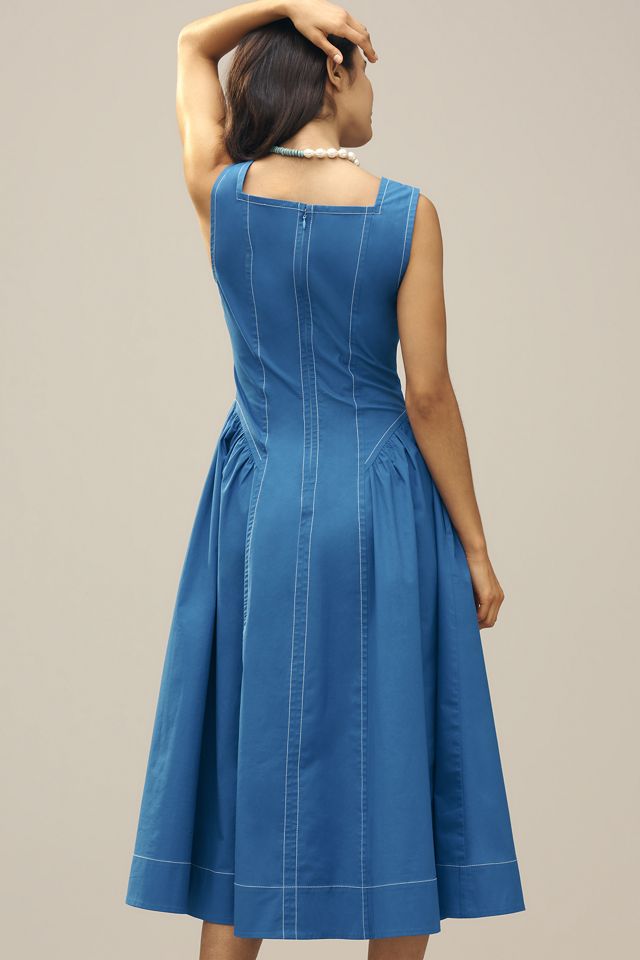 By Anthropologie High-Neck Seamed Midi Dress #1