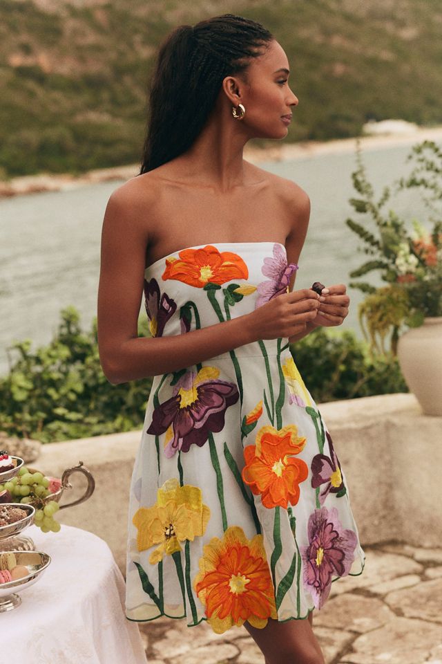 open lace back dress Gaia Floral Organza Maxi Dress