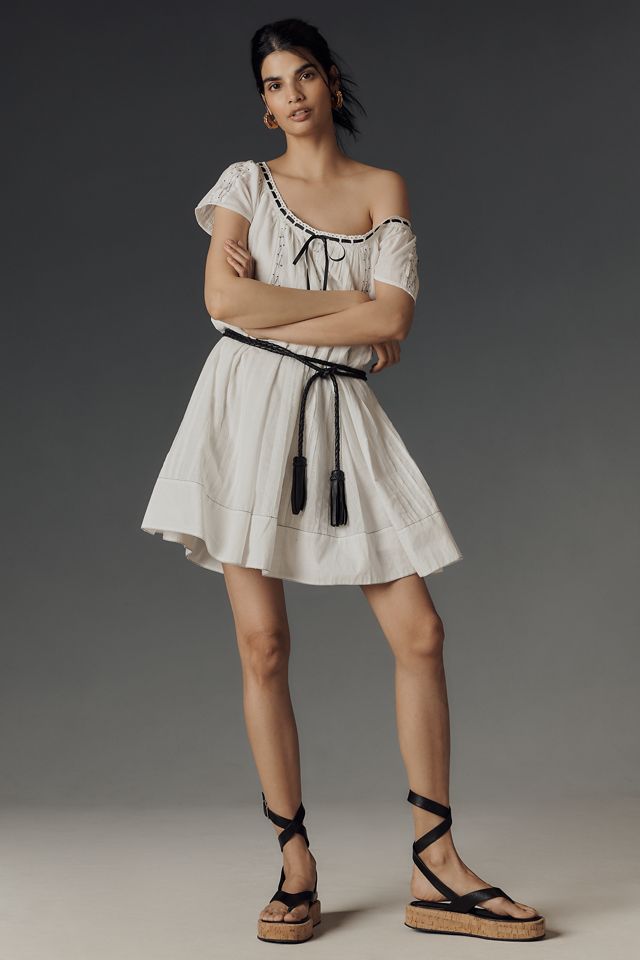 By Anthropologie Tie Mini Swing Dress