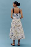 Maeve Cotton Sleeveless Square-Neck Tile Printed Midi Dress