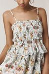 By Anthropologie Smocked Peplum Midi Dress