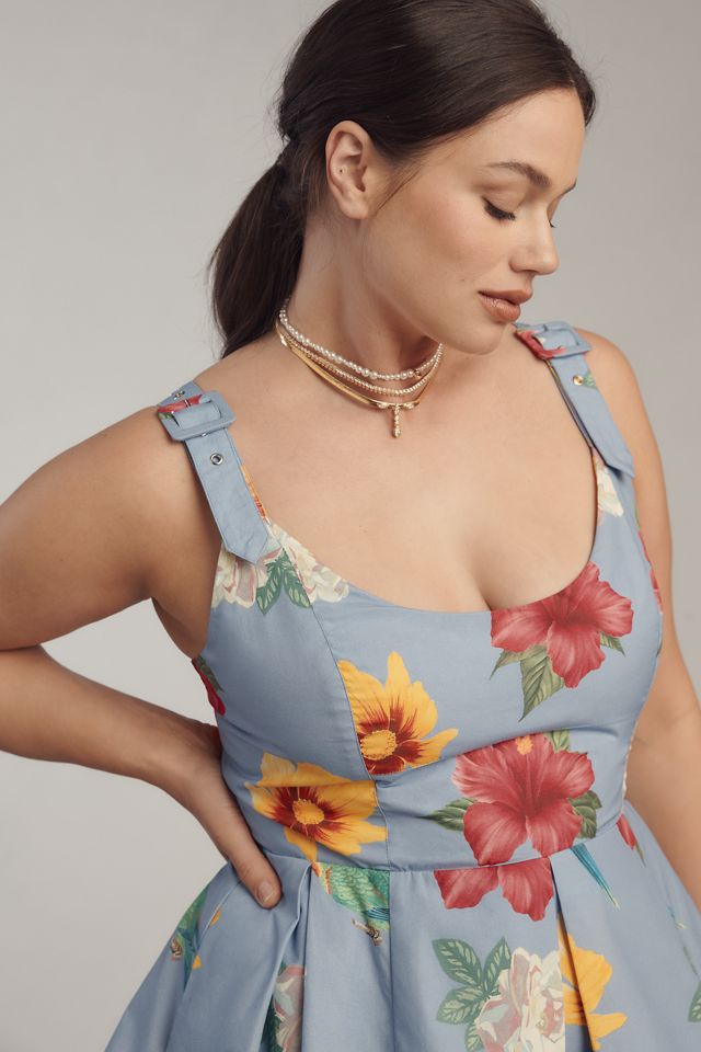 Maeve Scoop-Neck Printed Cotton Mini Dress #5