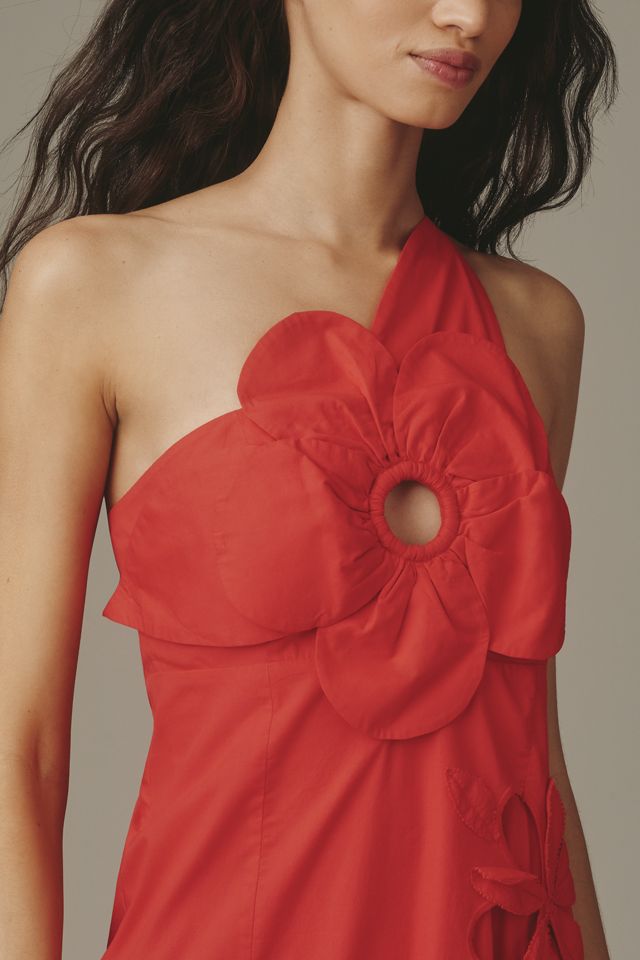 By Anthropologie One-Shoulder Cutwork Dress #1