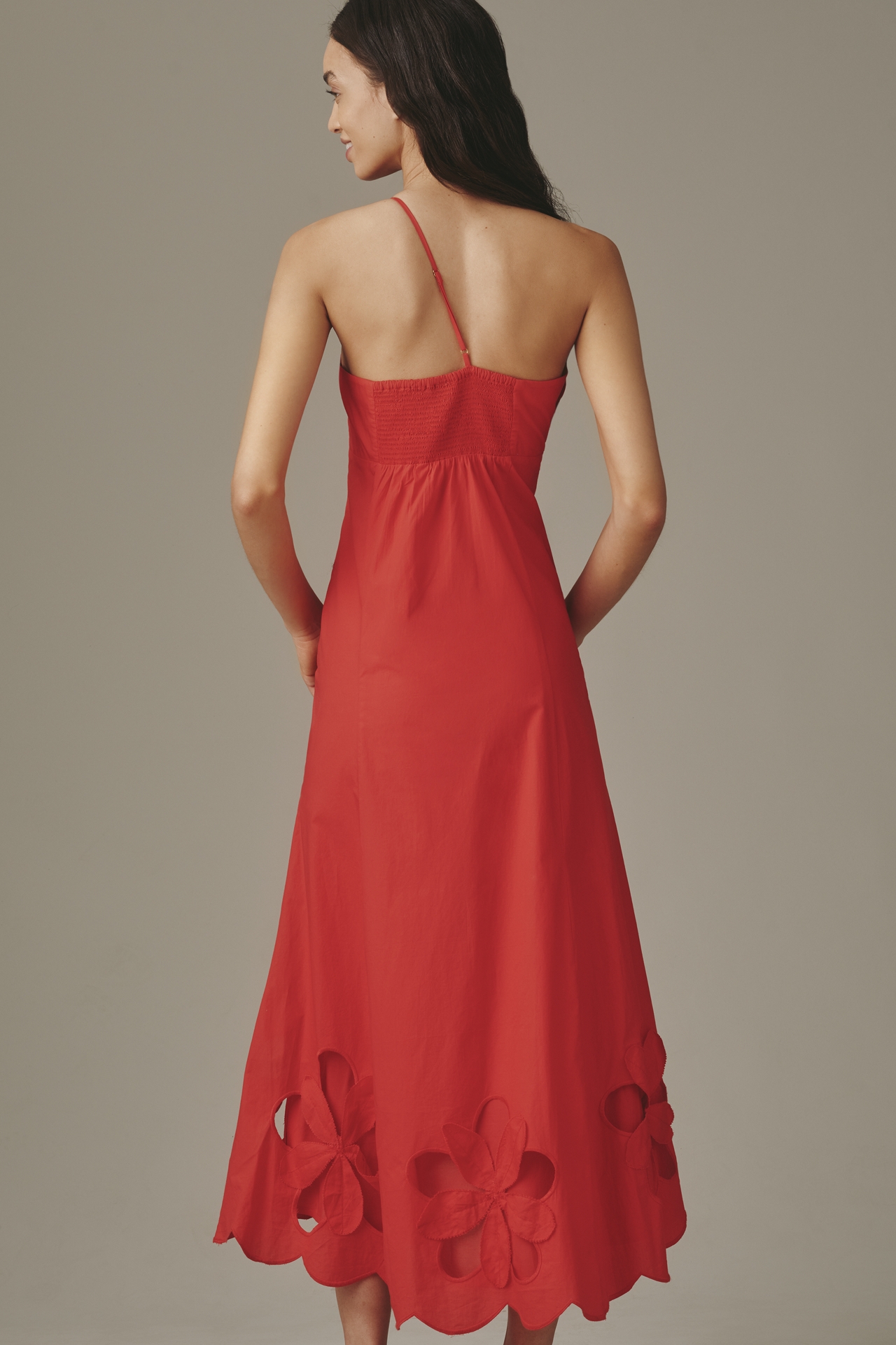 By Anthropologie One-Shoulder Cutwork Dress
