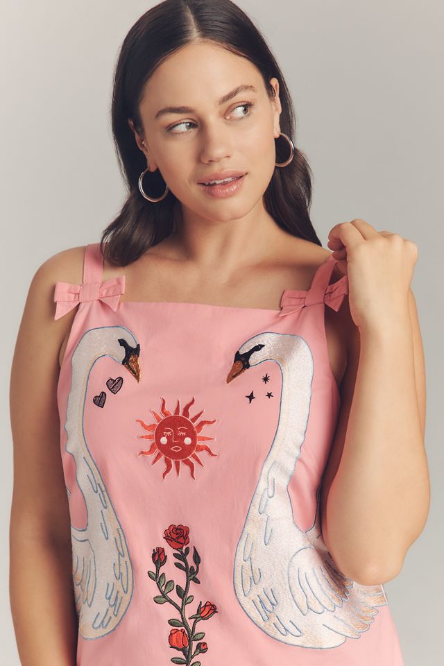 Maeve Embroidered Mini Shift Dress #7