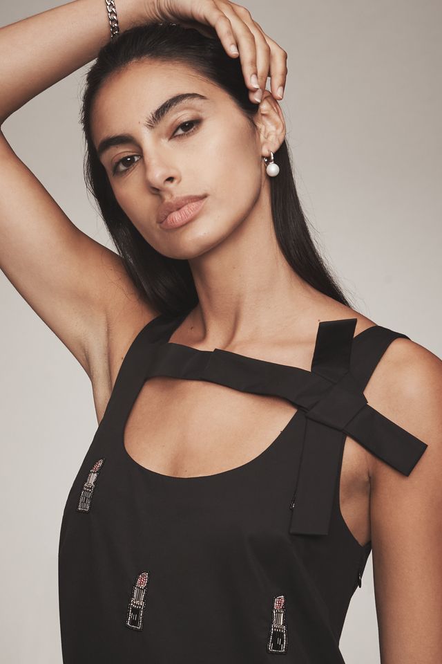 Maeve Sleeveless Bow Shift Mini Dress #4