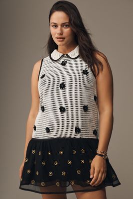 Maeve Sleeveless Embellished Drop-Waist Mini Dress