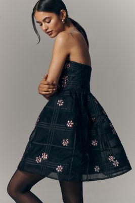 Maeve Strapless Embellished Fit & Flare Mini Dress