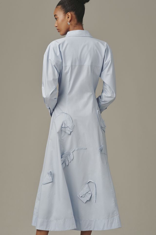 Maeve 3D Floral Long-Sleeve A-Line Shirtdress #1