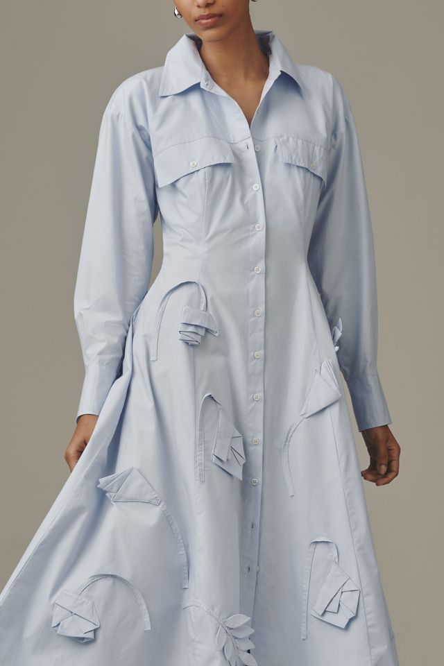 Maeve 3D Floral Long-Sleeve A-Line Shirtdress #3