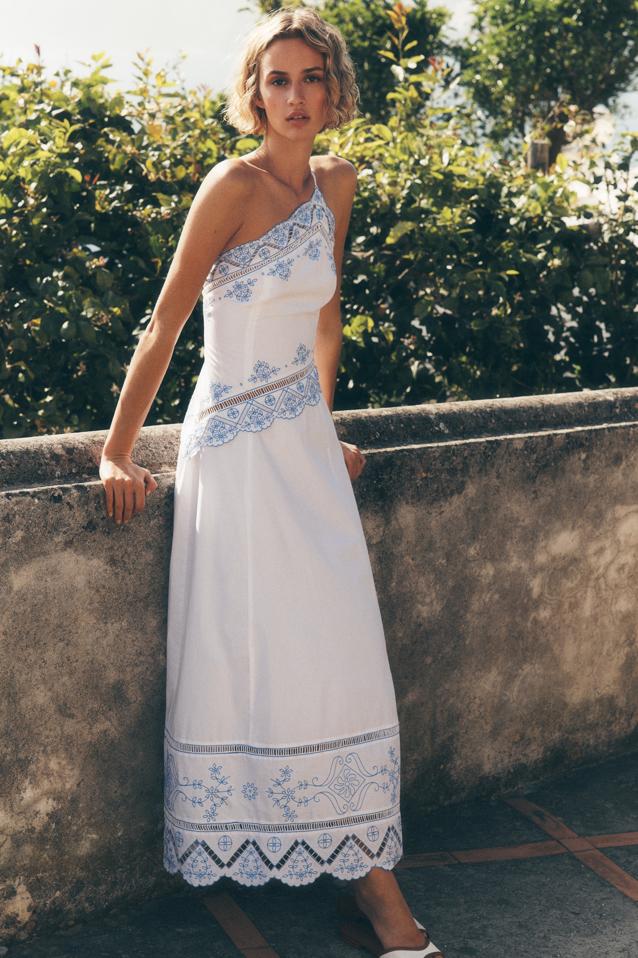 By Anthropologie Cotton Cutwork Midi Dress