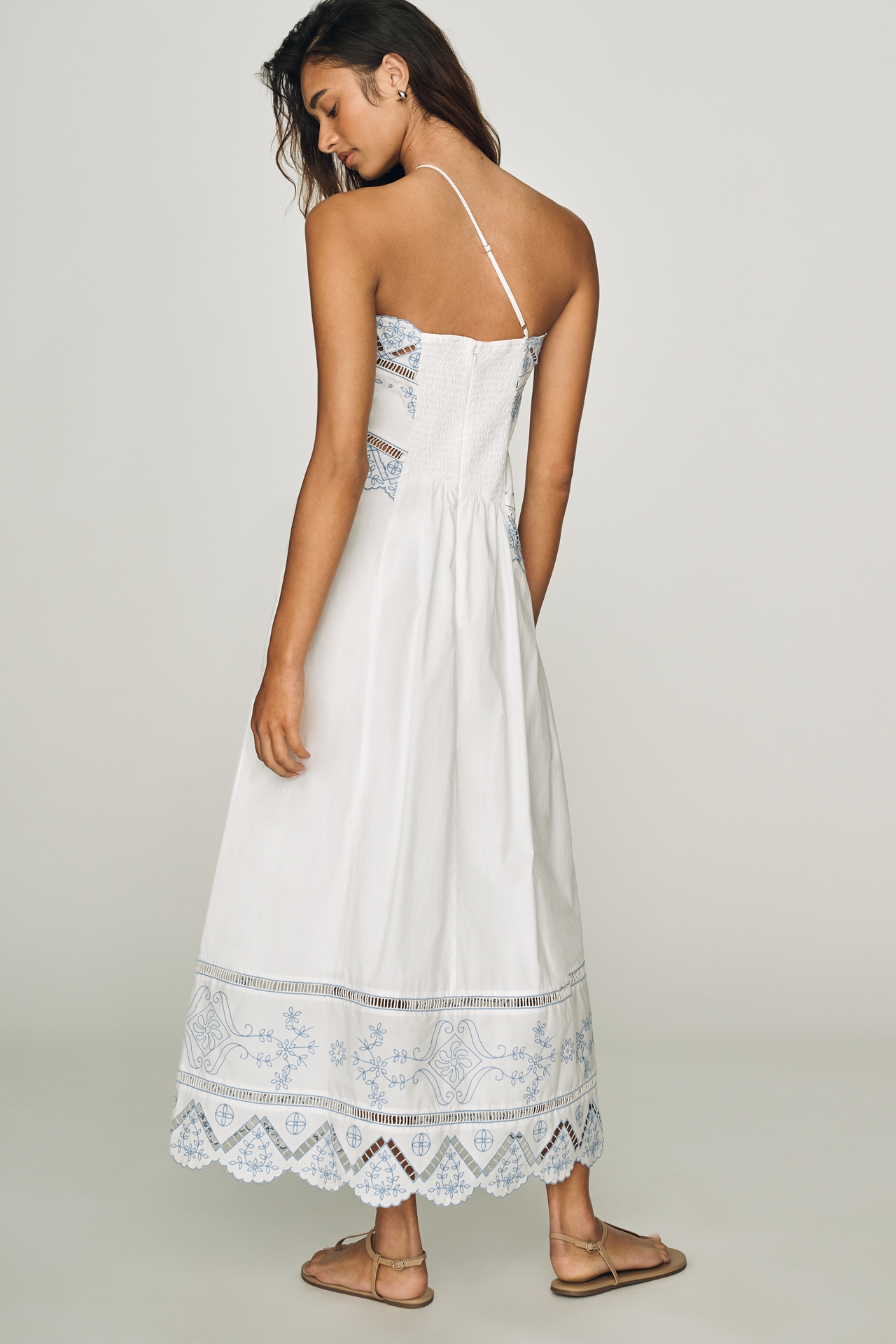By Anthropologie Cotton Cutwork Midi Dress