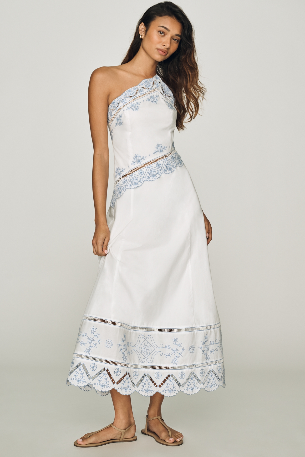 By Anthropologie Cotton Cutwork Midi Dress