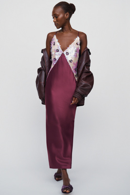 Maeve Sequin Slip Midi Dress by Anthropologie