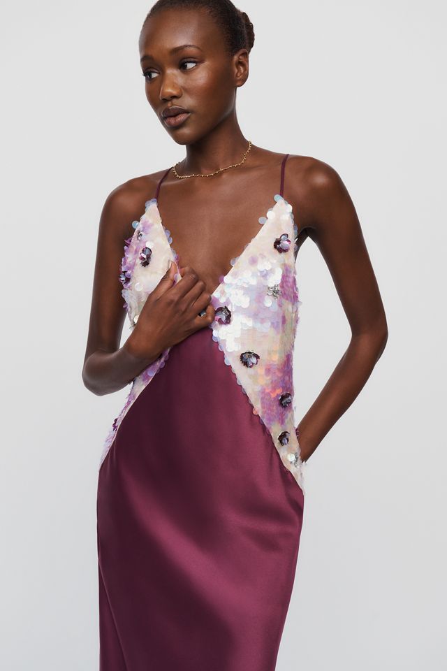 Maeve Sequin Slip Midi Dress #1