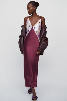 Maeve Sequin Slip Midi Dress