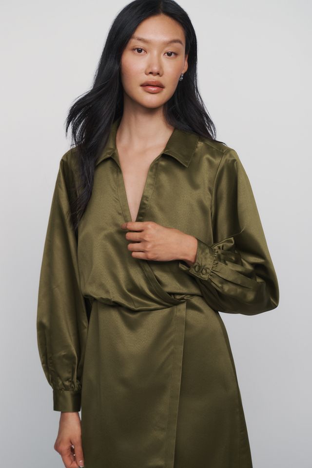 Abito Midi a Portafoglio in Satin Maya Maeve #1