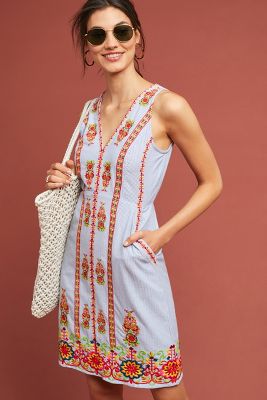 Anthropologie Madeline Embroidered Bag Strap By in White