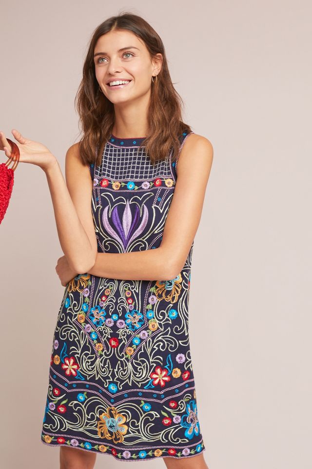 Kira Embroidered Tunic Dress | Anthropologie