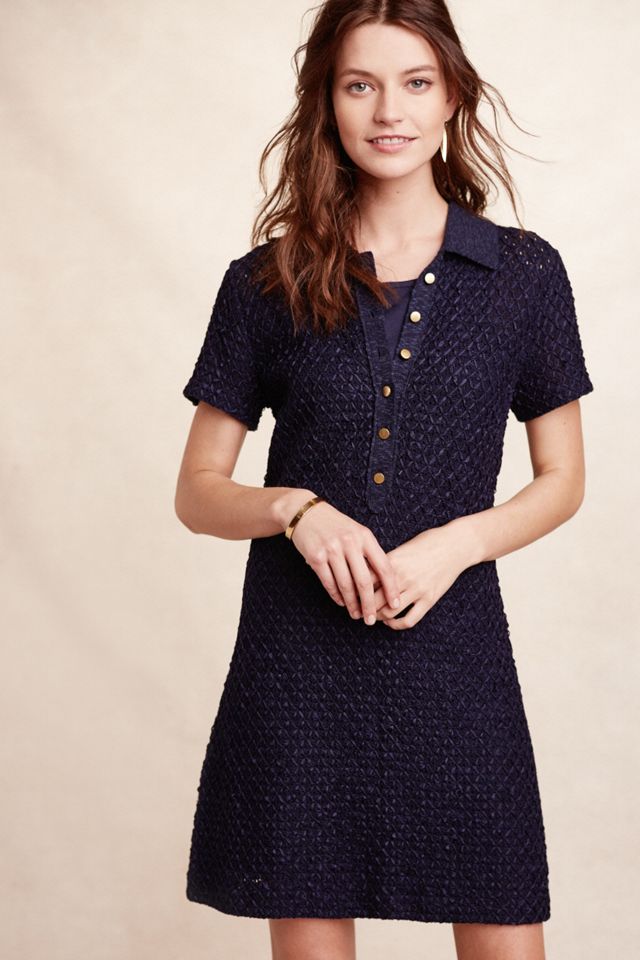 Diamond-Knit Shirtdress