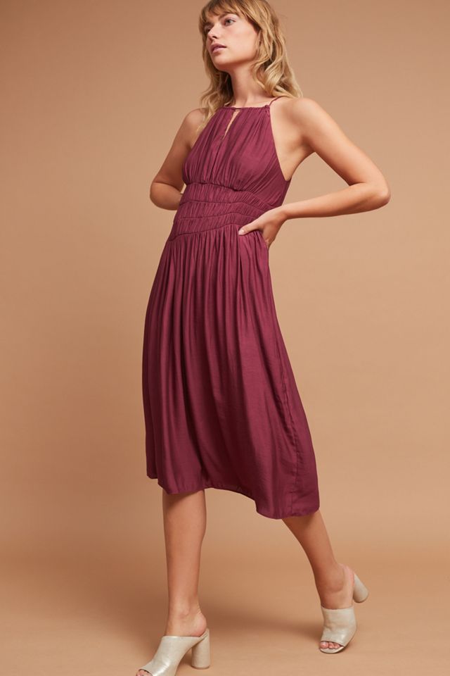 Smocked Halter Midi Dress #1