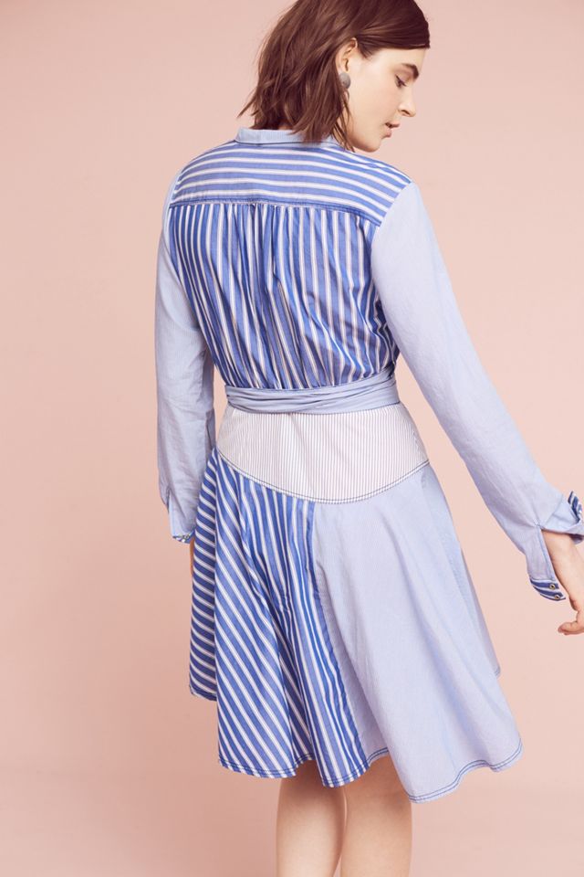 blue and white striped dress anthropologie Linen Cotton Halter Midi Dress by Anthropologie in Blue, Size: Small