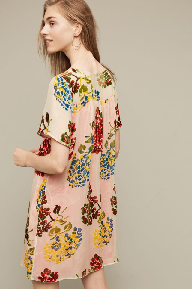 Flower Market Velvet Dress, Red #2