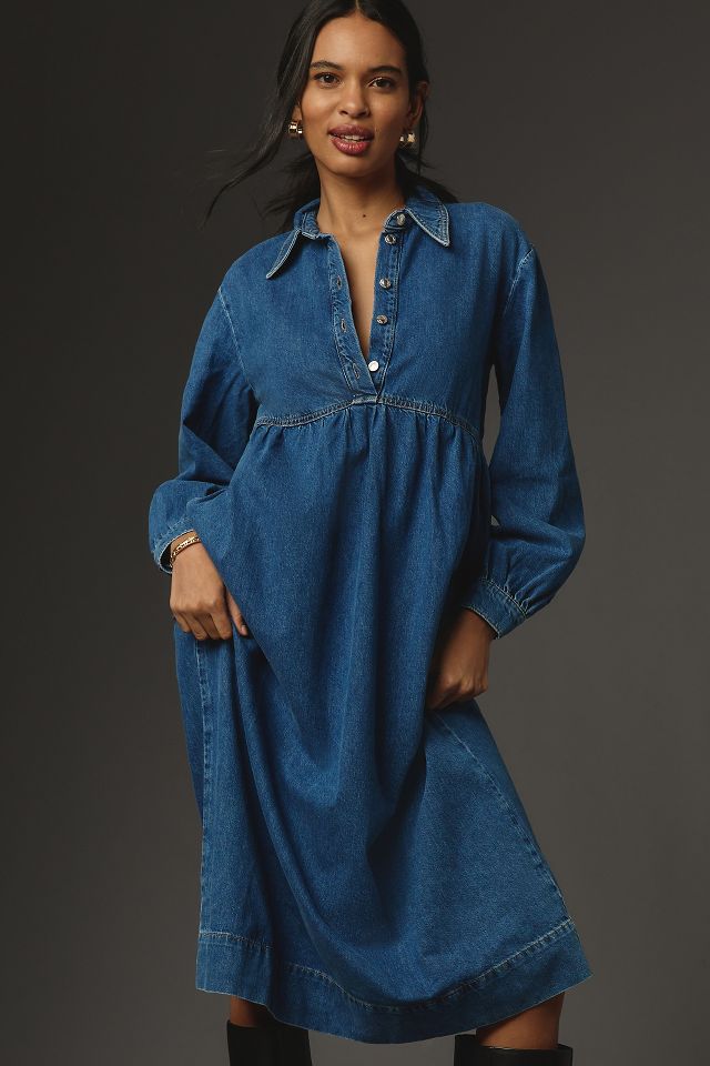 Full sleeve denim outlet dress