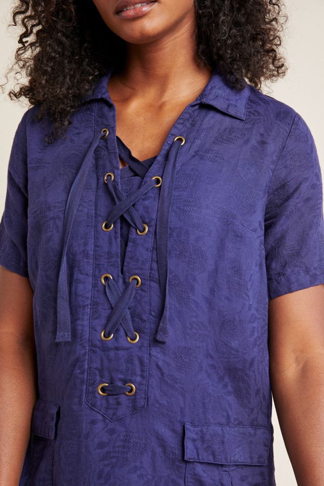 Finley Lace-Up Shirtdress #1