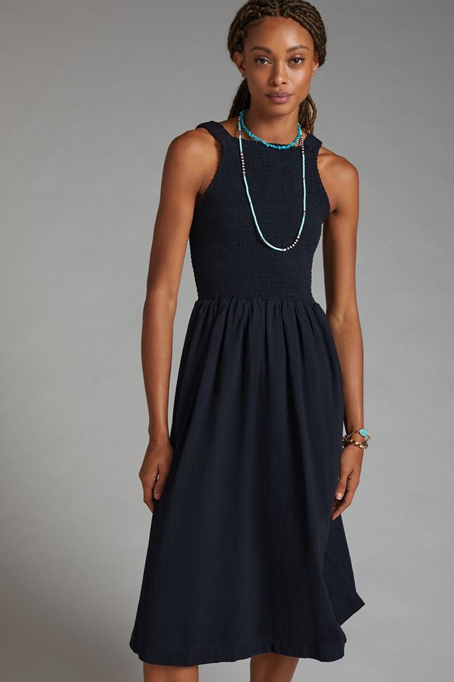 maeve smocked midi dress NWT $148 Anthropologie Maeve Cerie Smocked Midi Dress Small Summer Fall  Plaid