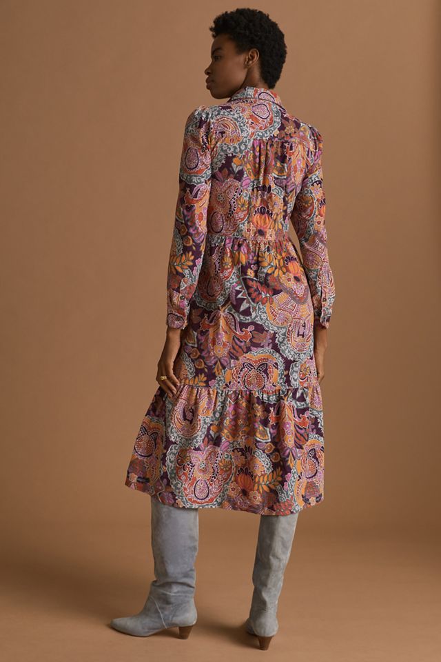 Pilcro Flounced Corduroy Midi Dress #2
