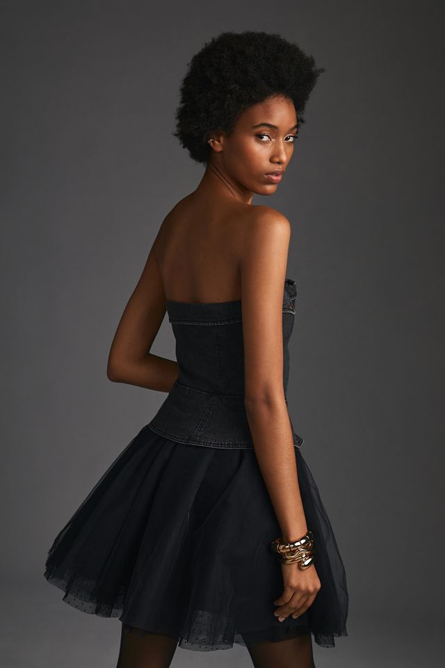 Pilcro Strapless Tulle Mini Dress | Anthropologie