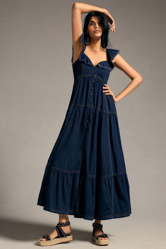 Sweetheart denim clearance dress