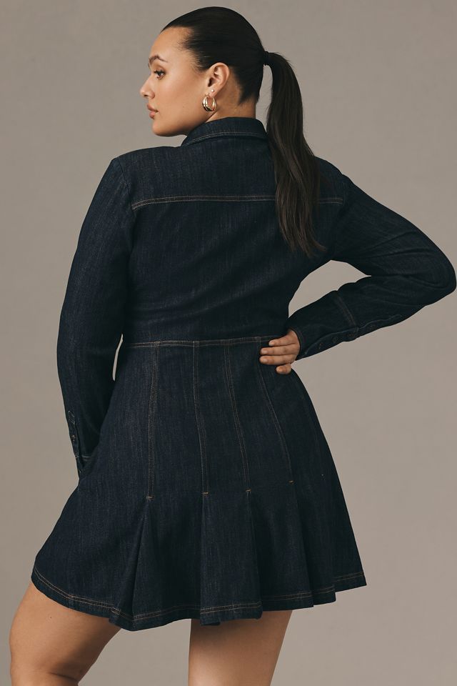 Pilcro Long-Sleeve V-Neck Seamed Mini Dress #6